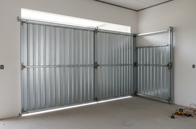 Portão deslizante em L